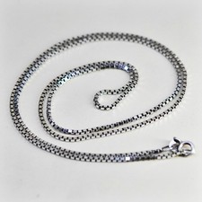 24  , 2mm, Vintage sterling silver Italy 925 silver box chain, necklace