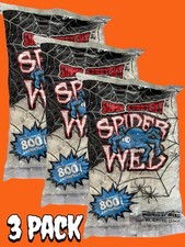 Halloween Super Stretch Spider Web 3 Pack 2400 Sq Ft Total Coverage Spiders