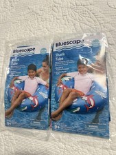 2 Bluescape Blue Shark Inflatable Swim Tube Pool Float for Adults Kids Age 9