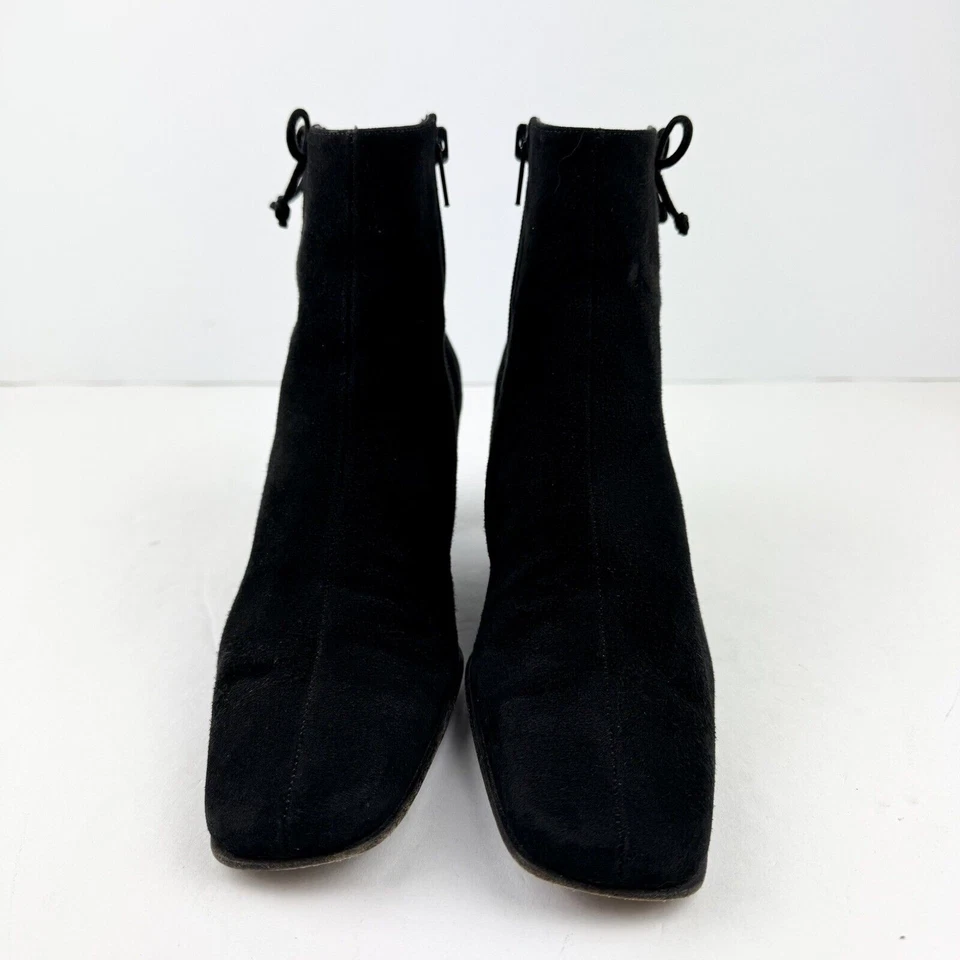 Botines para mujer Salvatore Ferragamo talla 6 B negros gamuza lazo cremallera boutique gatito Foto 3 de 4