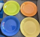 Genuine Fiesta Ware Dinner Plate Orange Blue Green Yellow 10.5”