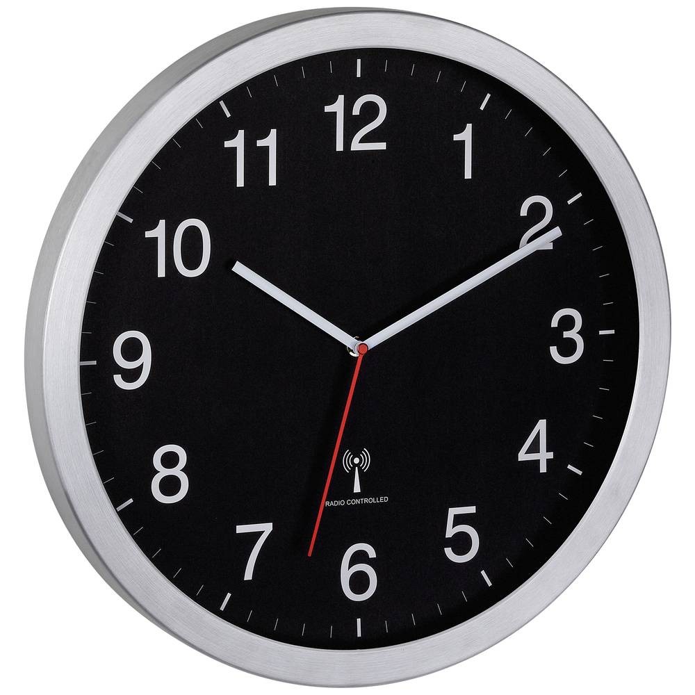 Horloge murale TFA Dostmann 60.3545.01 pendule radio-pilotée XL en verre