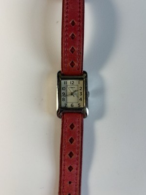 Women s Timex Tank/Rectangle Watch w/Leather Band - Needs Battery