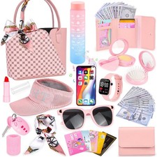 34-Piece Toddler Play Purse Princess Handbag Dress-Up Accessories Gift Set Girls