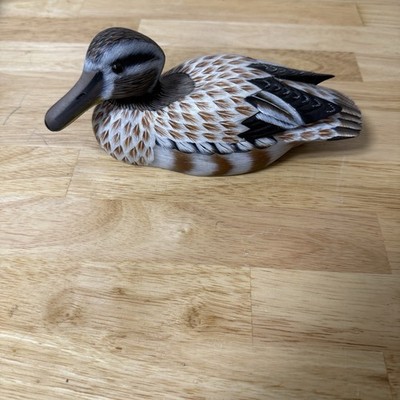 hand carved and painted wooden duck