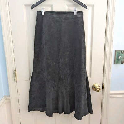 Chico's Gorgeous Black leather suede full length women's maxi Size  - Main Image