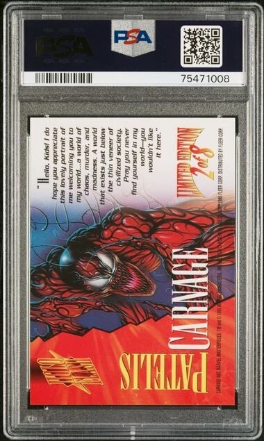 1995 Marvel Masterpieces Holoflash (#2/8) - CARNAGE - PSA 9!!! - Image 2 of 2