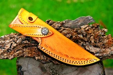 7.5" CUSTOM HANDMADE COW LEATHER SHEATH FOR FIXED BLADE KNIFE SURVIVAL EDC 2746