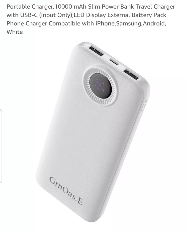 10000mAh Slim Portable Charger with USB-C Fast Charging for Travel  -image