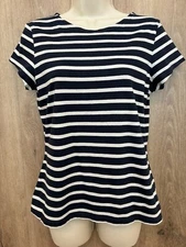 SEASALT 10 Vgc The Sailor tee Navy & white striped Organic Cotton T-shirt