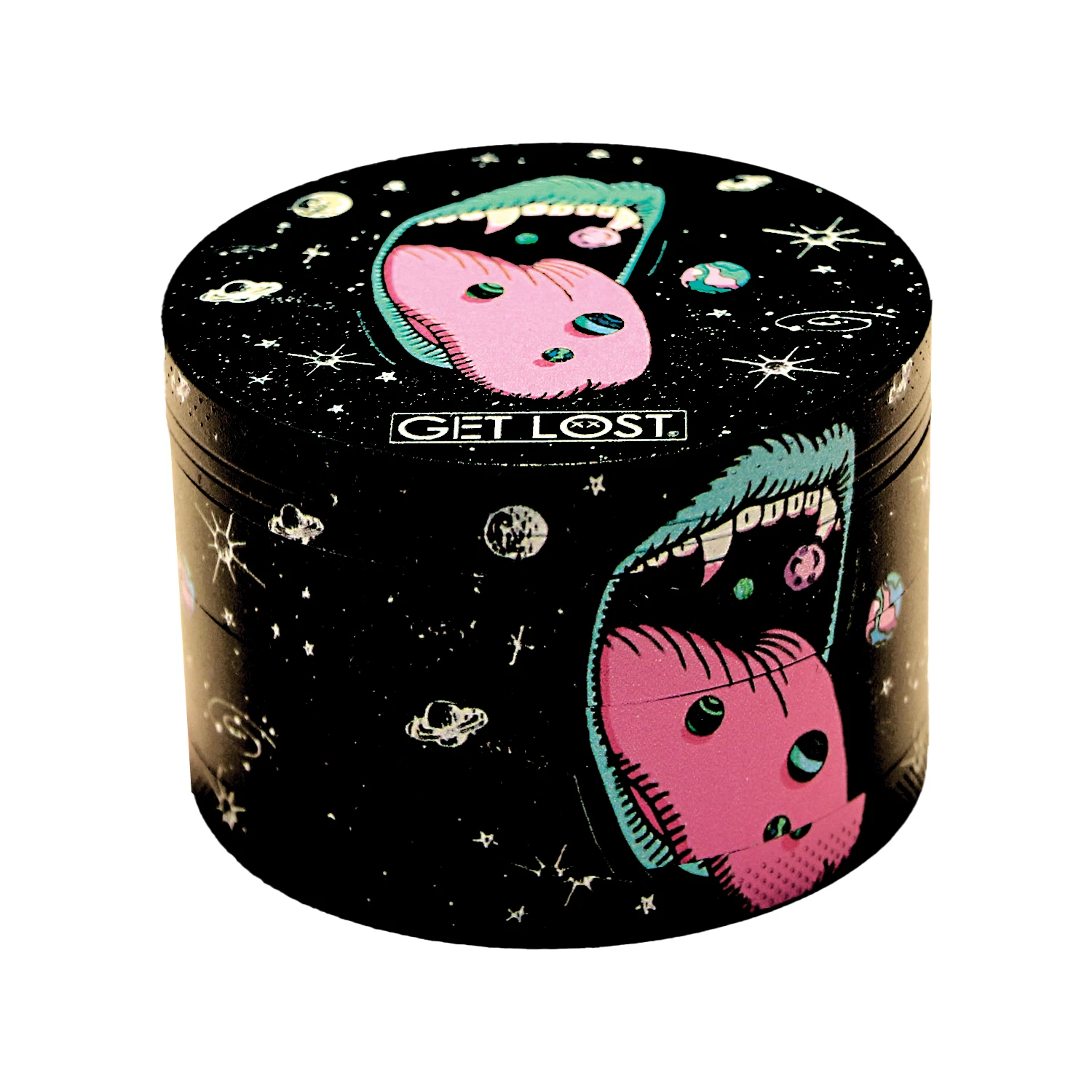 Galaxy Herb Grinder 63mm 4 PCS Herb Metal Grinder Spice Magnetic Lid (Vampire)