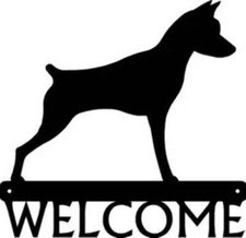 Miniature Pinscher Dog Welcome Sign - Made in America - Outdoor Decor