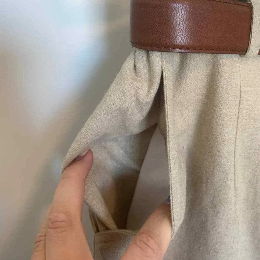 Falda de algodón de lino tostado talla 14 de Rafaella para mujer Foto 3 de 4