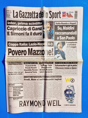 Gazette Dello Sport 30 Janvier 1997 Kanchelskis Fiorentina Tomba Weah Milan