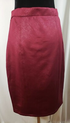 Plus size pencil skirt,  burgundy, a little shiny floral print on fabric, 1XL