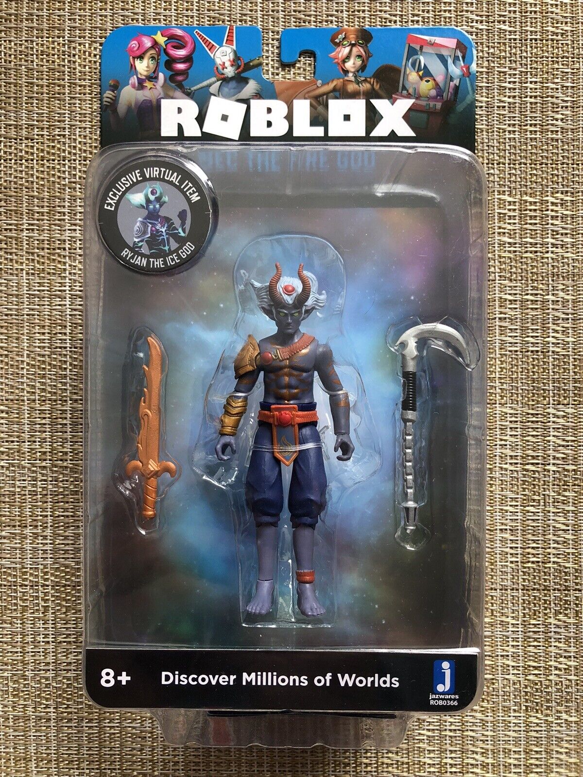 ROBLOX (BEC THE FIRE GOD) 4” Action Figure Toy w/Virtual Item (New