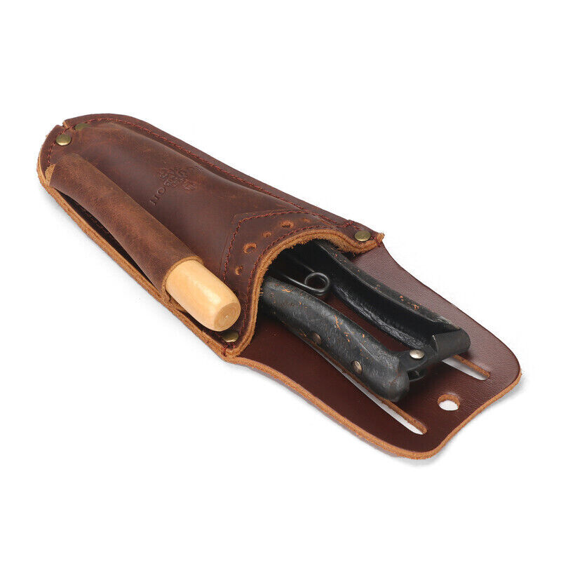 Leather Garden Shears Holster Florist Pruner Scissor Sharpener Tool Slot Belt-on