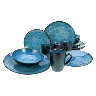 CreaTable 23630 CAPRI Reaktivglasur Geschirrset Kombiservice 16 tlg Tafelservice