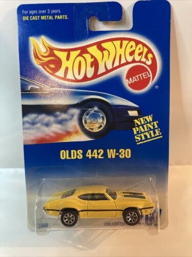 1992 Hot Wheels Blue White Card | Yellow 1970 Olds 442 W-30