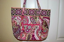 Vera Bradley VERA Bag Tote Shopper Piccadilly Pink Black Red Blue- NWT! RETIRED!