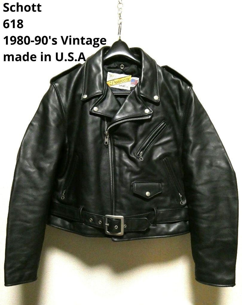Schott NYC Perfecto Sport Wear ジャケット 36 vintage SCHOTT leather PERFECTO leather jacket 36 black