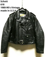 PERFECTO by Schott N.Y.C. 1186608003 618 Riders Motorcycle Jacket Mens Size 46