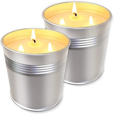 20 OZ Candles, Outdoor/Indoor, 3 Wicks, 100H Burn, 2-Pack