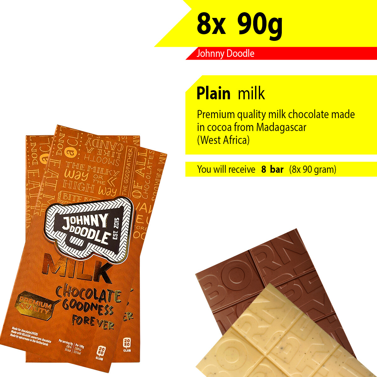 FREE SHIPPING 8x 90 till 150g Milk, Dark, White chocolate, 