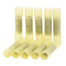10 Wire Butt Crimp Connector Heat Shrink Yellow 8 awg gauge GA Terminal Radio