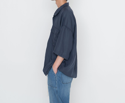 ASK availability First) nanamica Open Collar Cupra Hemp S/S Shirt
