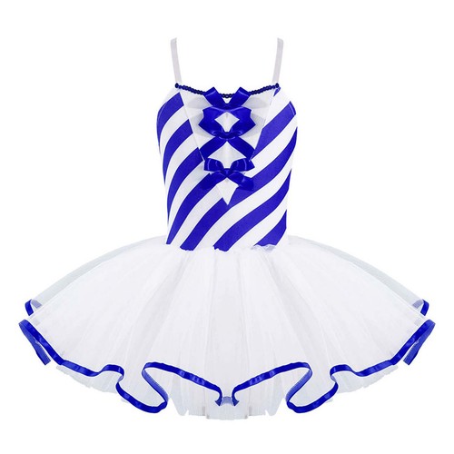Kids Girls Christmas Candy Cane Costumes Striped Tutu Ballet Dance Dresses - Picture 11 of 34