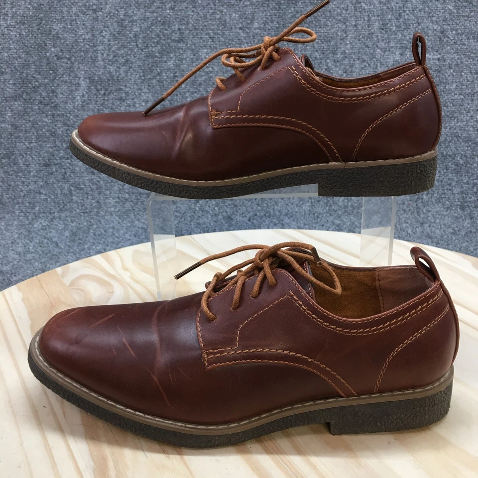 Deer Stag Dress Shoes Youth 5.5 M Zander Oxford Brown Leather Lace Up Comfort - Image 2 of 4