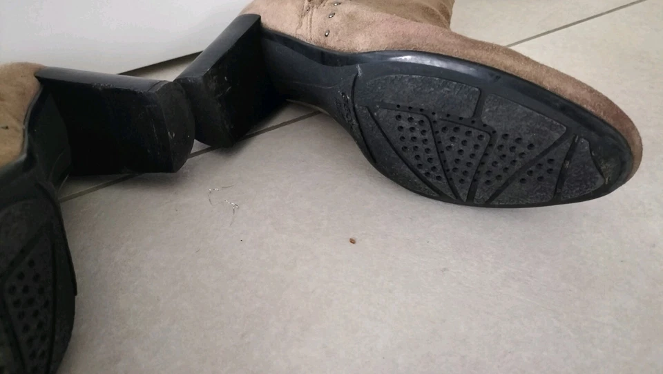 Bottines Geox Cuir Velours Gris - Photo 3/3