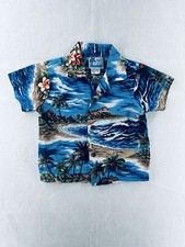 RJC Hawaiian Shirt Youth Boy's Sz 2T Multicolor Ocean Waves Cotton Made in USA