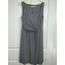 Ann Taylor Petite Grey Twist tie Gathered Dress NEW Women's size 8P