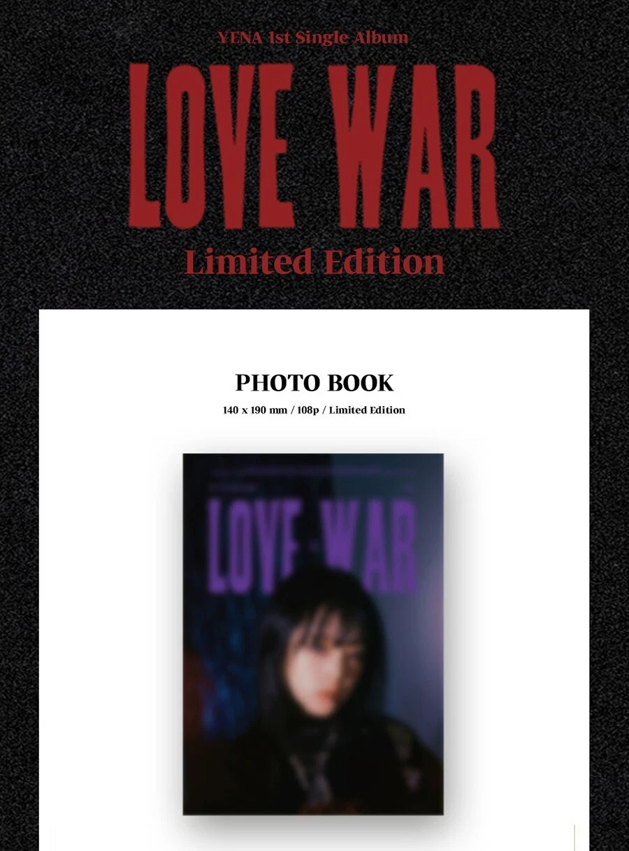 CHOI YENA [LOVE WAR] 1st Single Album LIMITED EDITION Ver / CD+
