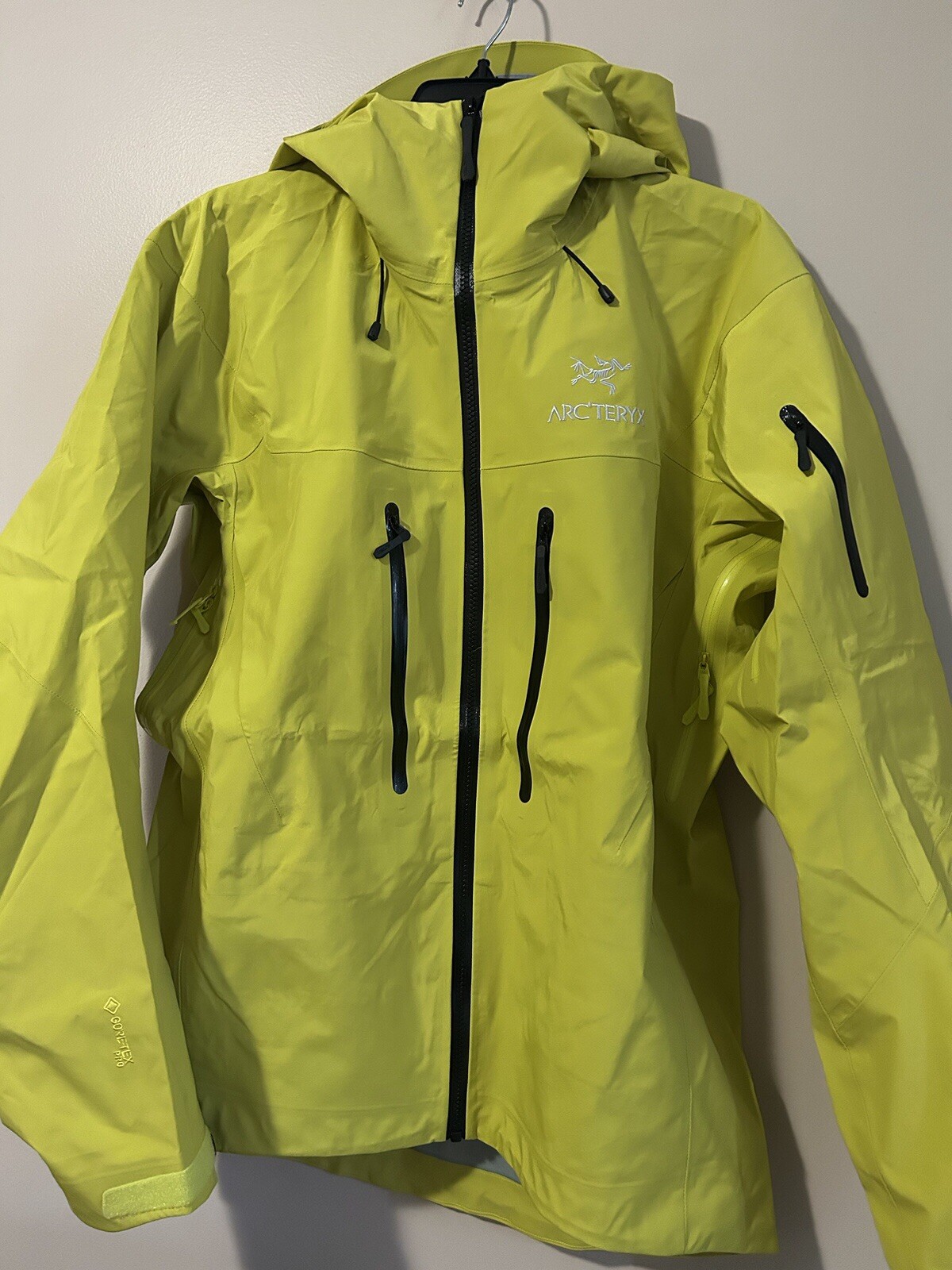 ARC'TERYX Giacca Goretex impermeabile Arcteryx Alpha SV Lampyre gialla pioggia sci extra large