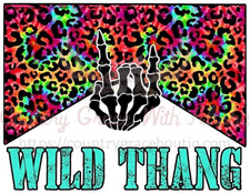 Sublimation Print Leopard Wild Thang Ready to Press Heat Transfer