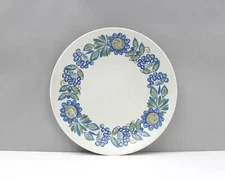 Figgjo Flint Tor Viking Luncheon Plate Blue Green Flowers Norway Dinner Plate