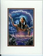 Maiden of the Storm by David Penfound Native American Open Edition Matted Print