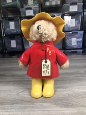 RARE Paddington Bear Eden 1981.Yellow Boots. Red Plastic Jacket. View Pics