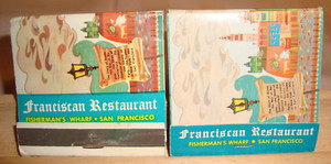 (2) Vintage Match Books, Franciscan Restaurant, San Francisco, CA