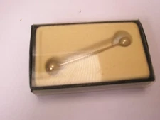 1-11/16" Screw-On Ball Ends Gold Tone Vintage Collar Bar in box L261