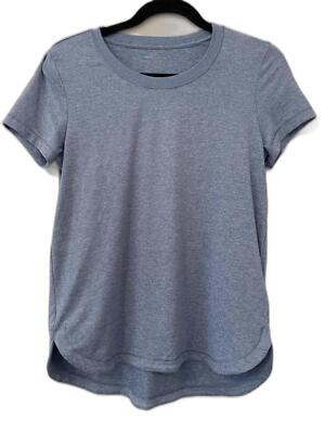 Athleta Uptempo Tee Top Size Small Short Sleeve Blue Crew Neck Activewear