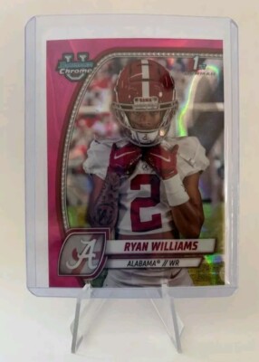 2024 Bowman University Chrome - #53 Ryan Williams Alabama Rookie Pink Lava