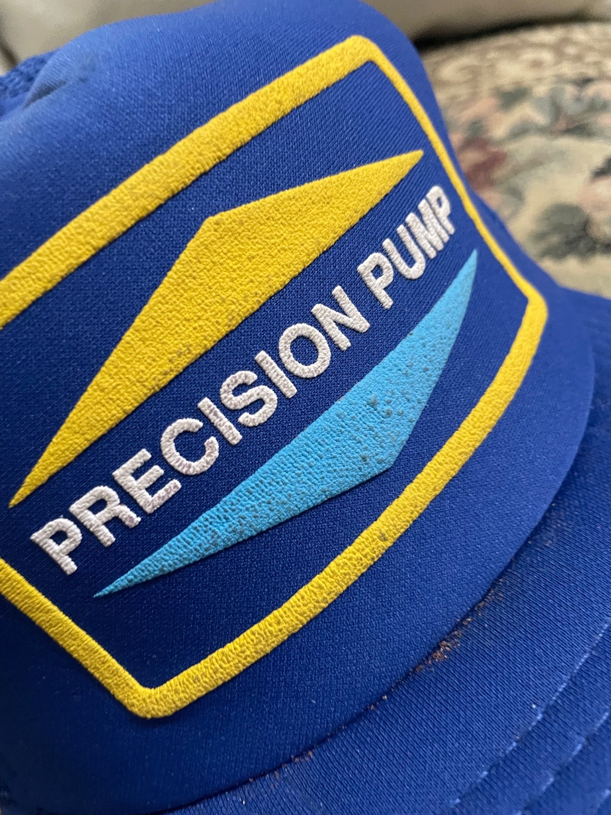 Precision Pump Trucker Baseball Cap Hat Blue Vint… - image 4
