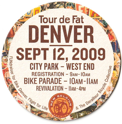 New Belgium  Tour de Fat  2009 Denver  Beer Coaster