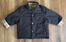 Burberry Kids Reversible Quilted Jacket Black 3T / 3Y TB Logo Vintage Check
