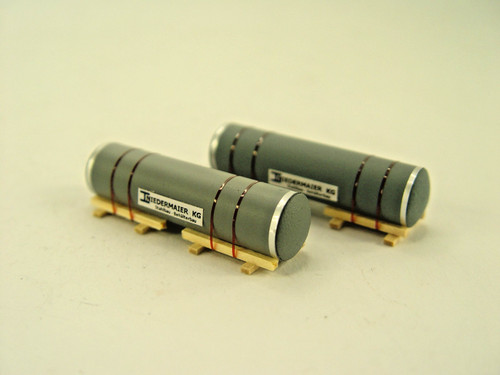 2 Tankbehälter  Ladegut  -  Bauer Spur N - 1:160 Güterwagen Zubehör  1116   #E | Condition: Neu