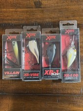 Xcite Fishing Lures (Lot Of 4) Crankbaits and Popper Variety of Colors *NEW*